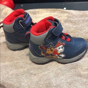 Paw Patrol Blue and Red High-Top Boots with Durable Sole